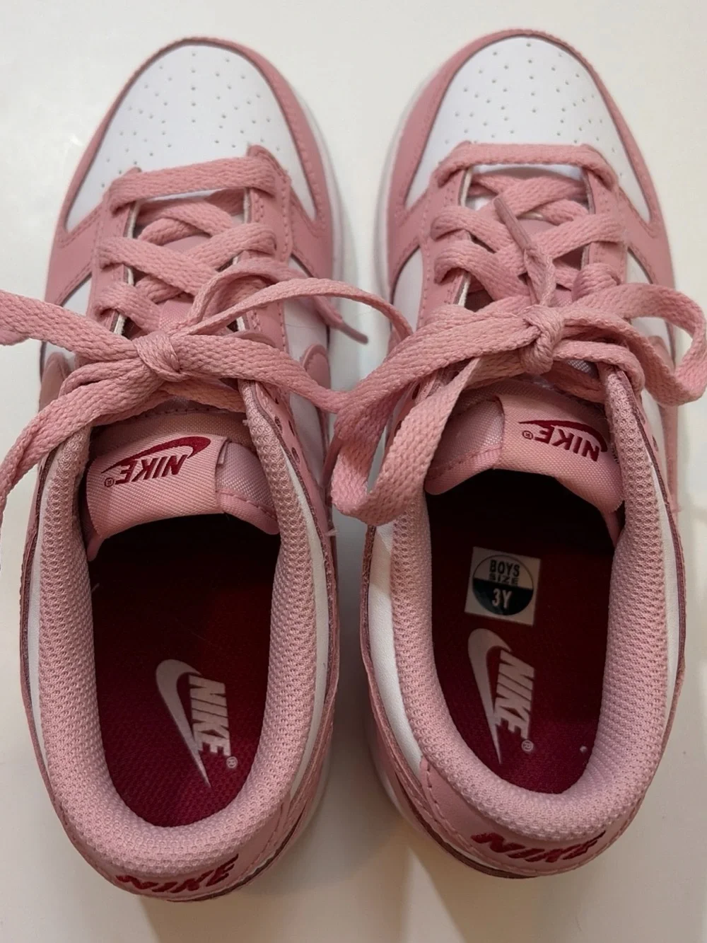 Nike HV0930-100 Dunk Low White Pomegranate (Pink) w/ Box - Size 3Y